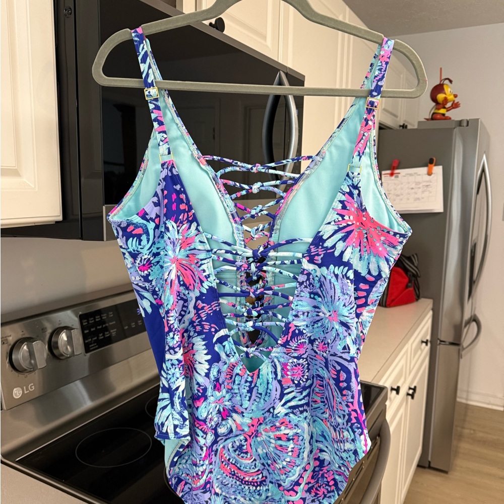 Lilly Pulitzer Lattice Swim in Surf Gypsea - Picture 2 of 2